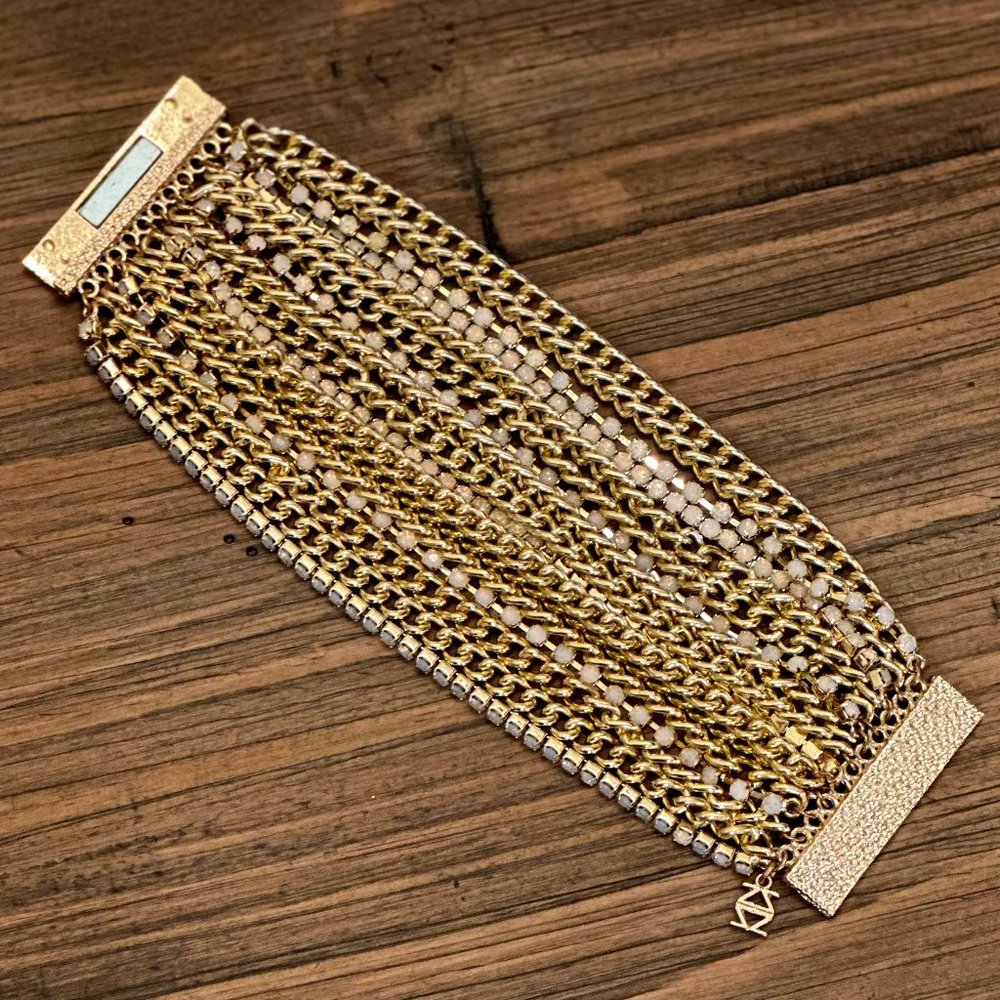 Gold & Opalescent Multi-Strand Bracelet